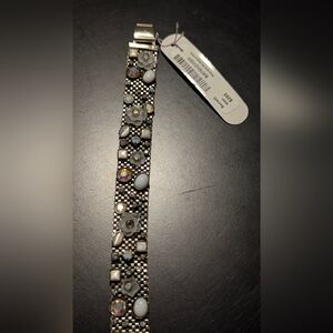 Sorrelli Silver and White Gemstone Bracelet